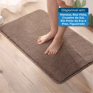 Tapete Para Banheiro Hong Coral Absorvente Coral 45x70 Marrom T-BI