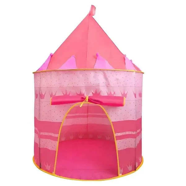 Barraca Infantil Castelo Da Princesa Rosa, Bang Toys, Dobrável Com Forro, Sistema Monta Fácil Pop-Up