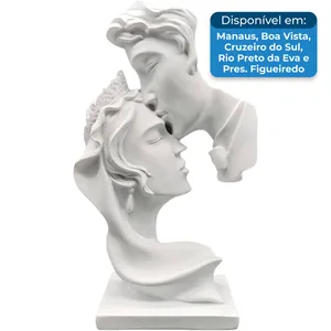 Estatueta Abstrata Casal Yahu Lando Branco A-BI