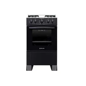 Fogão Atlas 4 Bocas Mesa de Inox Coliseum Plus Preto