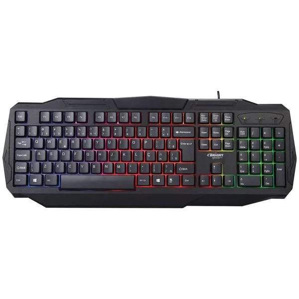 Teclado Gamer USB Led Bright 0464 Preto