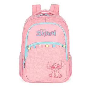 Mochila de Costas Luxcel Stitch Atoalhado Rosa Único