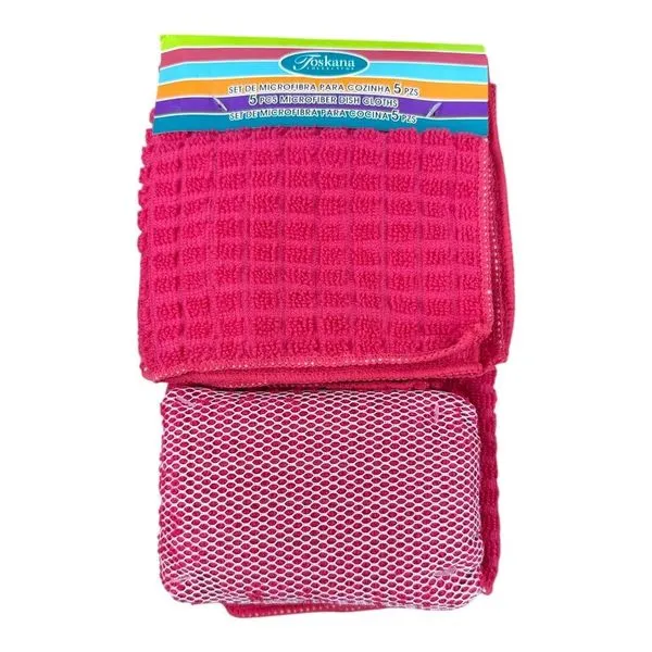 Jogo Guardanapos De Cozinha Toskana 5 Peças Pink (MP)