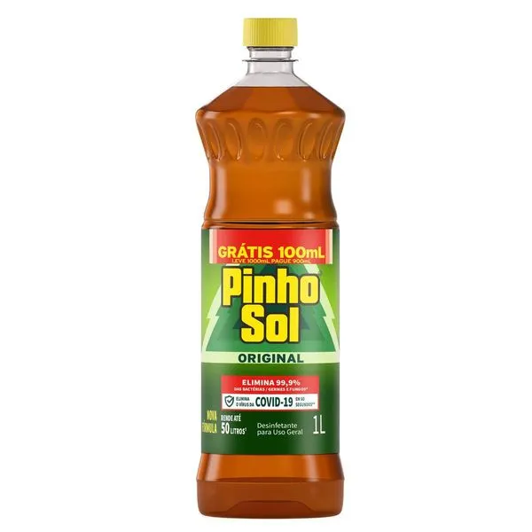 Desinfetante Pinho Sol Original 1L Promo Grátis 100ml Desinfetante Pinho Sol Original Leve 1000ml Pague 900ml
