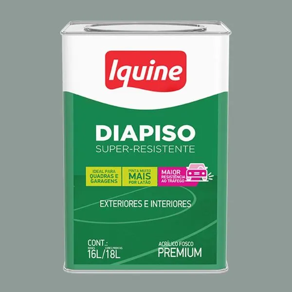 Tinta Premium Acrílica Fosco Piso 18L Diapiso Iquine Tinta Premium Acrílica Fosco Piso Cinza Médio 18L Diapiso