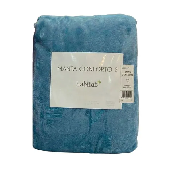 Manta King Habitat Conforto 2 240x260cm Azul (MP)
