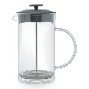 Cafeteira Prensa Francesa Vidro Borossilicato 600ml com Tampa Preto Plástico
