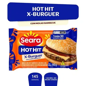 Lanche Seara Hot Hit X-Burguer com Molho Barbecue 145g