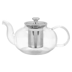 Bule Para Chá Tramontina, Com Tampa e Infusor Aço Inox, 1L, Vidro Borosilicato - 61764/100