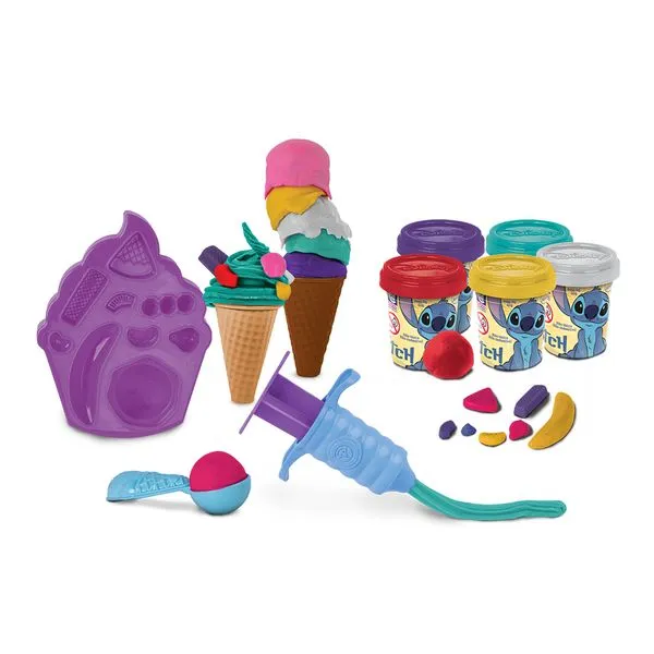 Conjunto Massa De Modelar - Disney - Stitch - Sorveteria - Cotiplas