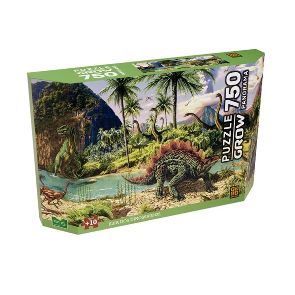 Quebra-Cabeça Grow 750 Peças Panorama Ilha dos Dinossauros 4381