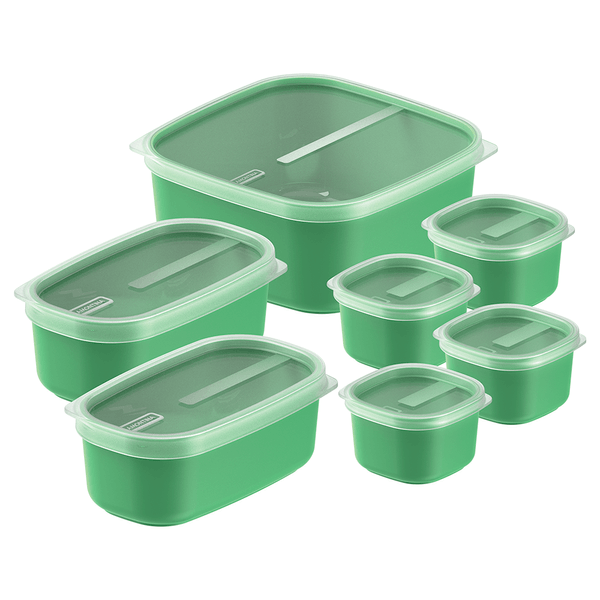 Conjunto de Potes Tramontina Mix Color 7 Peças com Tampa Polipropileno Verde