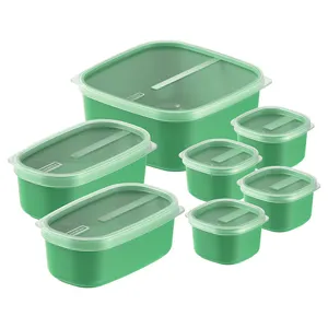 Conjunto de Potes Tramontina Mix Color 7 Peças com Tampa Polipropileno Verde