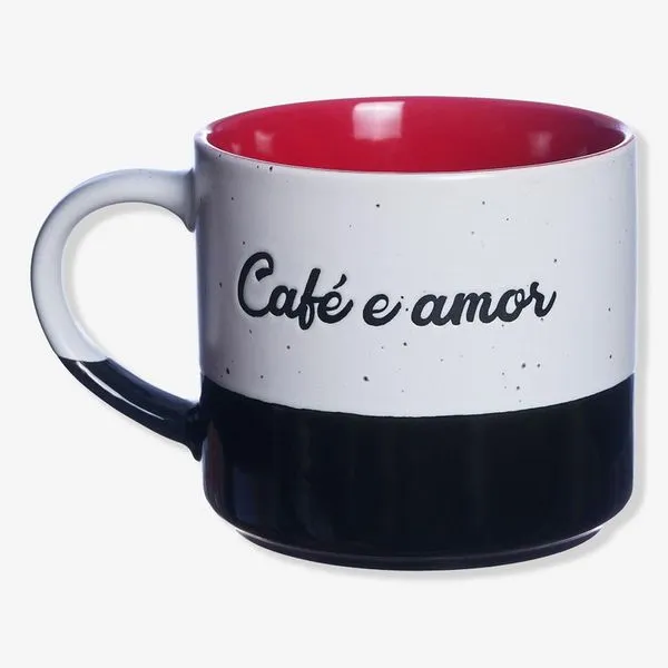 Caneca Stone Café E Amor Zonacriativa 450ml (MP)
