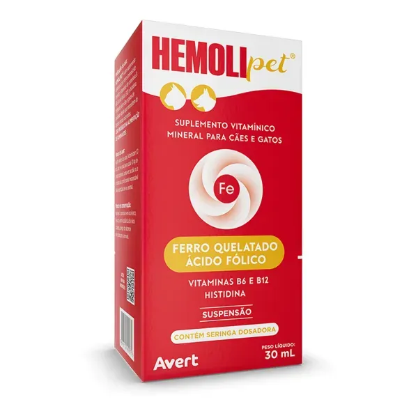 Suplemento Hemolipet Suspensão para Cães e Gatos Avert 30 ml