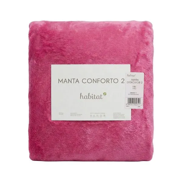 Manta King Habitat Conforto 2 240x260cm Rosa (MP)