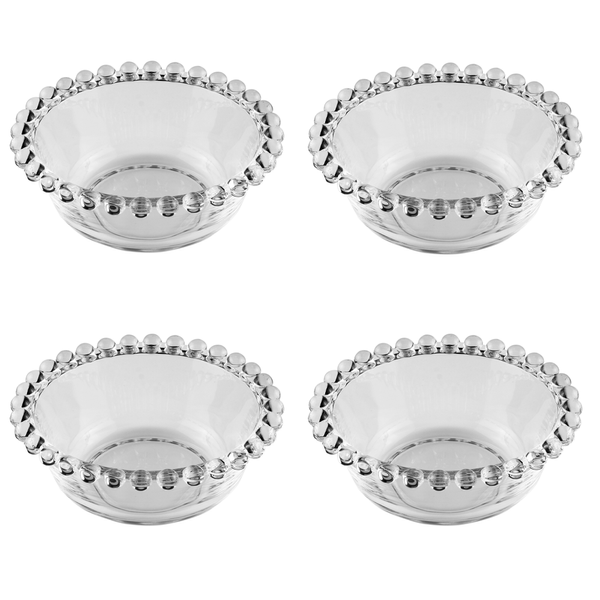 Conjunto de Bowls Pear da Wolff, 4 Peças, Cristal, Transparente, 12x4cm - 7894