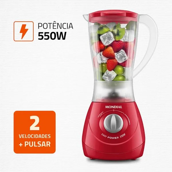 Liquidificador Mondial Easy Power L-550-R Vermelho - 127V UNICA