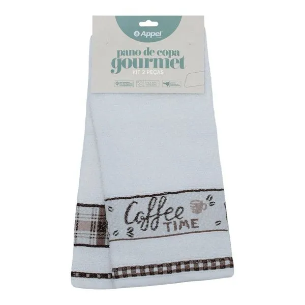 Kit Pano De Copa Appel 2 Peças Gourmet Café Xadrez (MP)