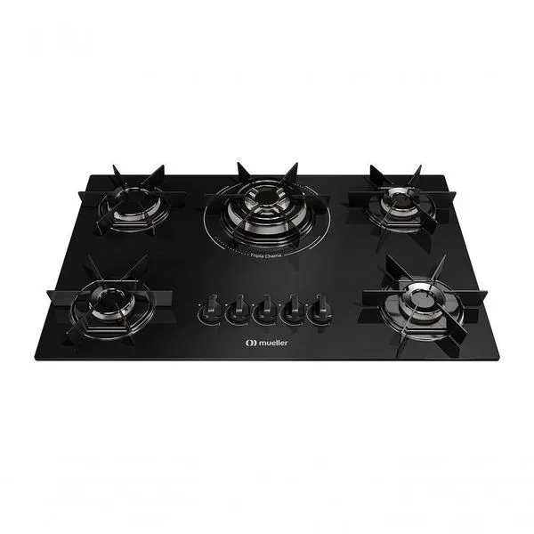 Cooktop Mueller 5 Bocas Com Queimador Tripla Chama MCG5BC Bivolt