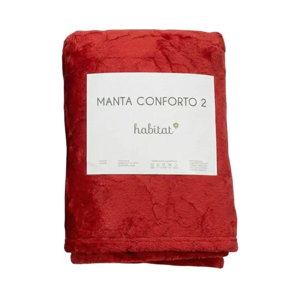 Manta Casal Habitat Conforto 2 200x220cm Vermelha (MP)
