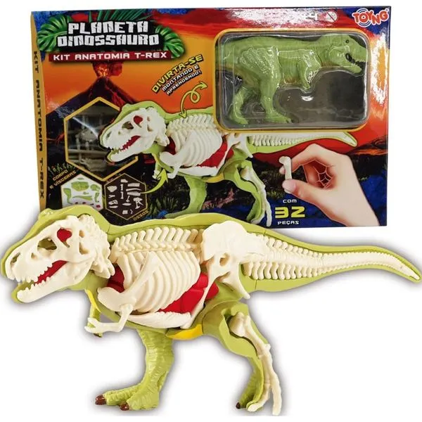 Brinquedo Esqueleto Monta Dinossauro Toyng 2 Sortidos 4 Peças 52678