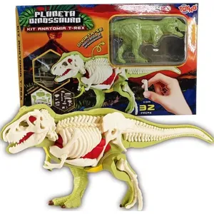 Brinquedo Esqueleto Monta Dinossauro Toyng 2 Sortidos 4 Peças 52678