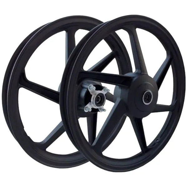 Aro Liga Leve BHD Fan 125 KS 2009 A 2019 Freio A Tambor Mod 6 Pontas Preto (MP)