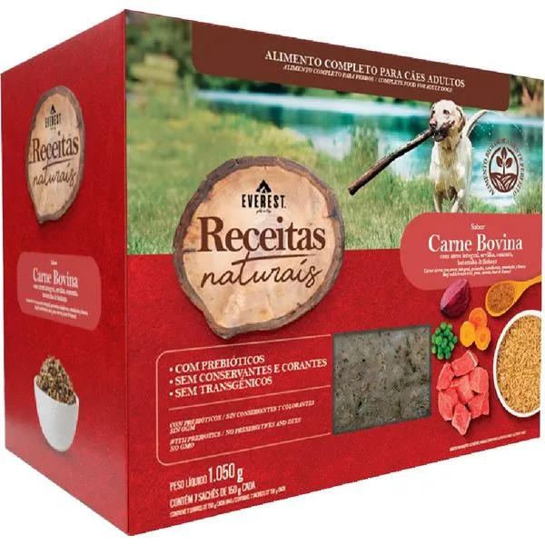 Ração Úmida Receitas Naturais Cães Adultos Carne Everest 1050 g