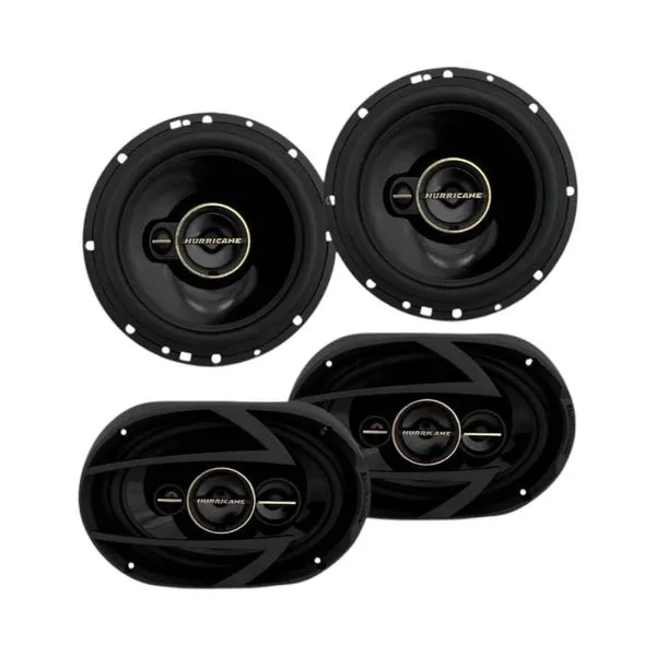 Kit Alto-Falante Prático Hurricane Aurum 1 Par A6T + 1 Par A69Q 380W RMS (Kit) (MP)