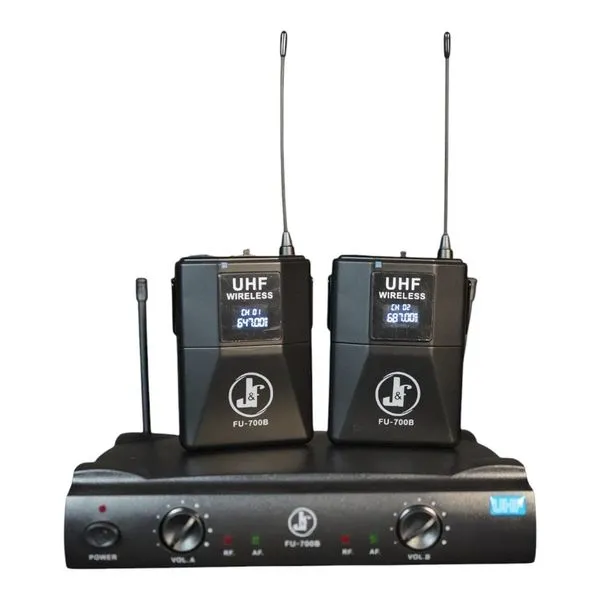 Microfone J&F Duplo Headset UHF FU-700B (MP)