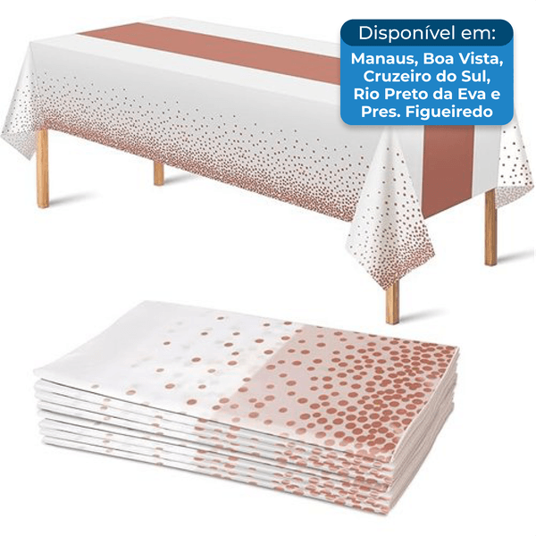 Toalhas De Mesa Ohome 8 Peças Branca e Rosa A-BI