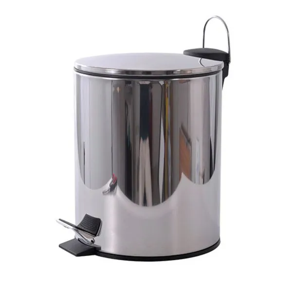 Lixeira Verona Cromada com Tampa Aço Inox Wincy Casa Lixeira Verona 5L Cromada com Tampa Wincy Casa