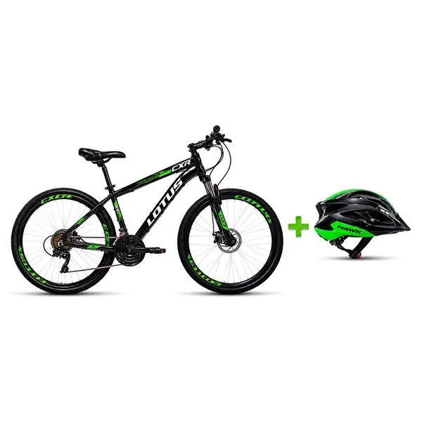 Bicicleta Cairu Aro 29 Lotus CXR 17.5 21V Alumínio Preto E Verde (MP)