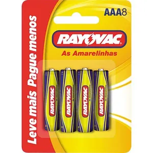 Pilha Palito com 8 Unidades Amarelinhas Rayovac Leve + Pague -