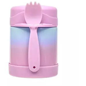 Pote Termico C/ Colher - Degrade Rosa - Buba Pote Térmico Buba Aço Inoxidável Com Colher Degradê Rosa Único