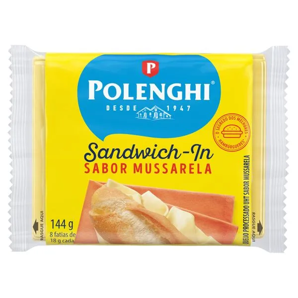Queijo Mussarela Polenghi Sandwich In Pacote 144g Queijo Mussarela Polenghi Sandwich 144g