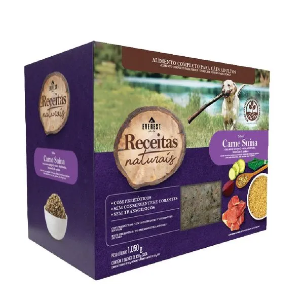 Ração Úmida Receitas Naturais Cães Adultos Carne Suína Everest 1050 g
