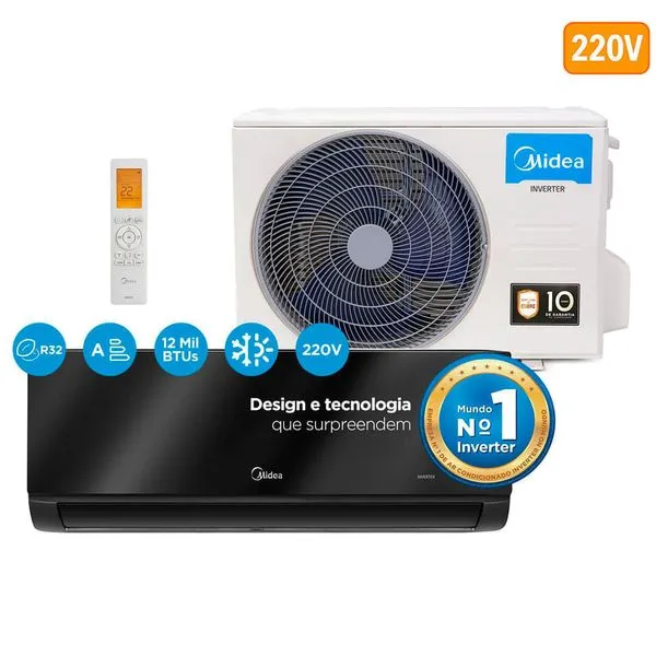 Ar-Condicionado Split Inverter 12.000 Btus Midea Xtreme Save Black 220V Wi-fi 42MGVQI12M5/38MGVQI12M5