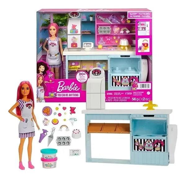 Barbie Playset Chef Padaria E Confeitaria Com Massinha e Boneca – 20 peças - Mattel
