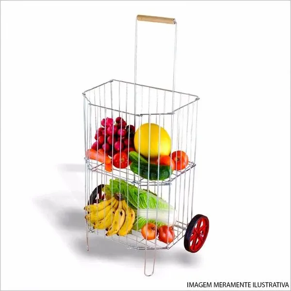 Carrinho De Feira Madefer Inox Zincado 90x47x35cm (MP)