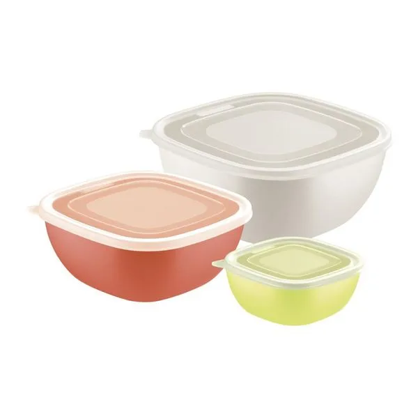 Jogo 3 Potes Tramontina Mixcolor com Tampa Transparente