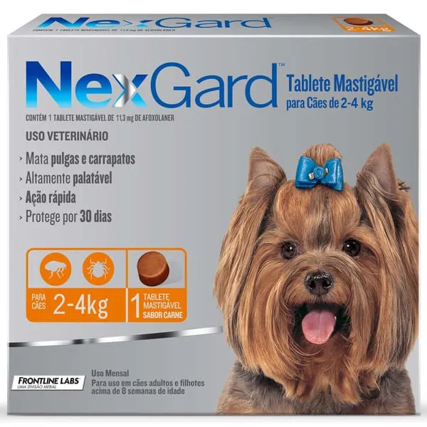 Nexgard 11,3 Mg Cães De 2 A 4 Kg Cx Com 1 Tablete
