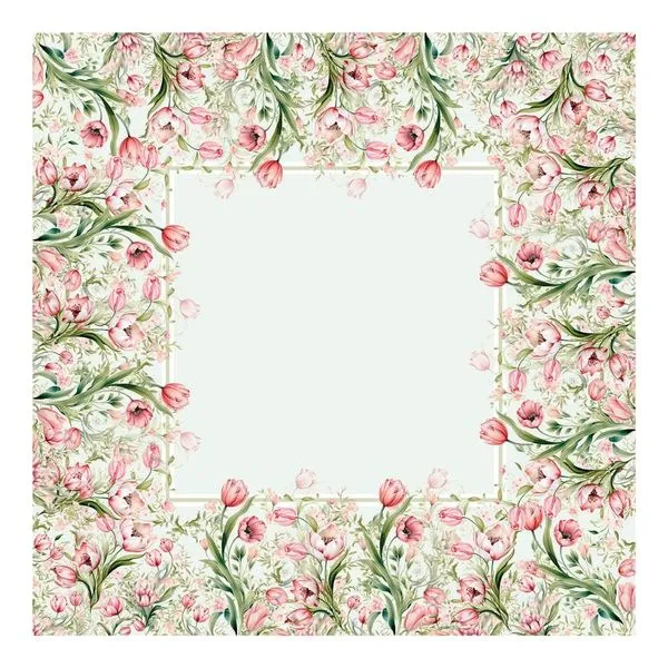 Toalha De Mesa NSW Decor 140x140cm Tulipas 61764 (MP)