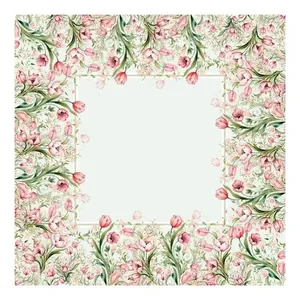 Toalha De Mesa NSW Decor 140x140cm Tulipas 61764 (MP)