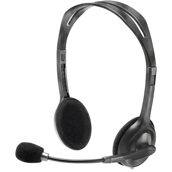 Headset com Fio Logitech Estéreo Analógico Conexão 3.5mm Cinza H111