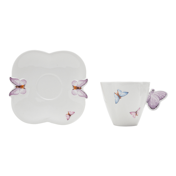 Conjunto de Xícaras Para Chá com Pires Wolff, 6 Peças, 200ml, Porcelana - 1155