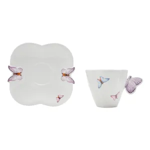 Conjunto de Xícaras Para Chá com Pires Wolff, 6 Peças, 200ml, Porcelana - 1155