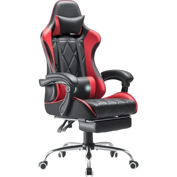 Cadeira Gamer Homall com Apoio para os Pés Preto/Vermelho A-BI
