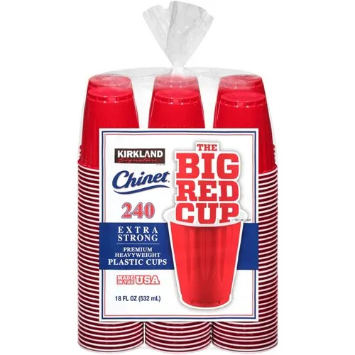 Kit de 240 Copos de Plástico Kirkland 532ml Vermelho C-BI